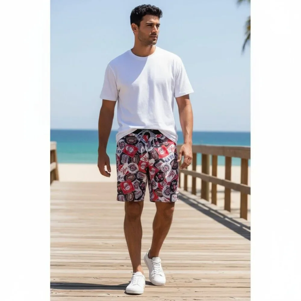 NR MINT VANS 30 GRAPHIC BOARDSHORTS 'VANS OFF THE WALL LABELS'